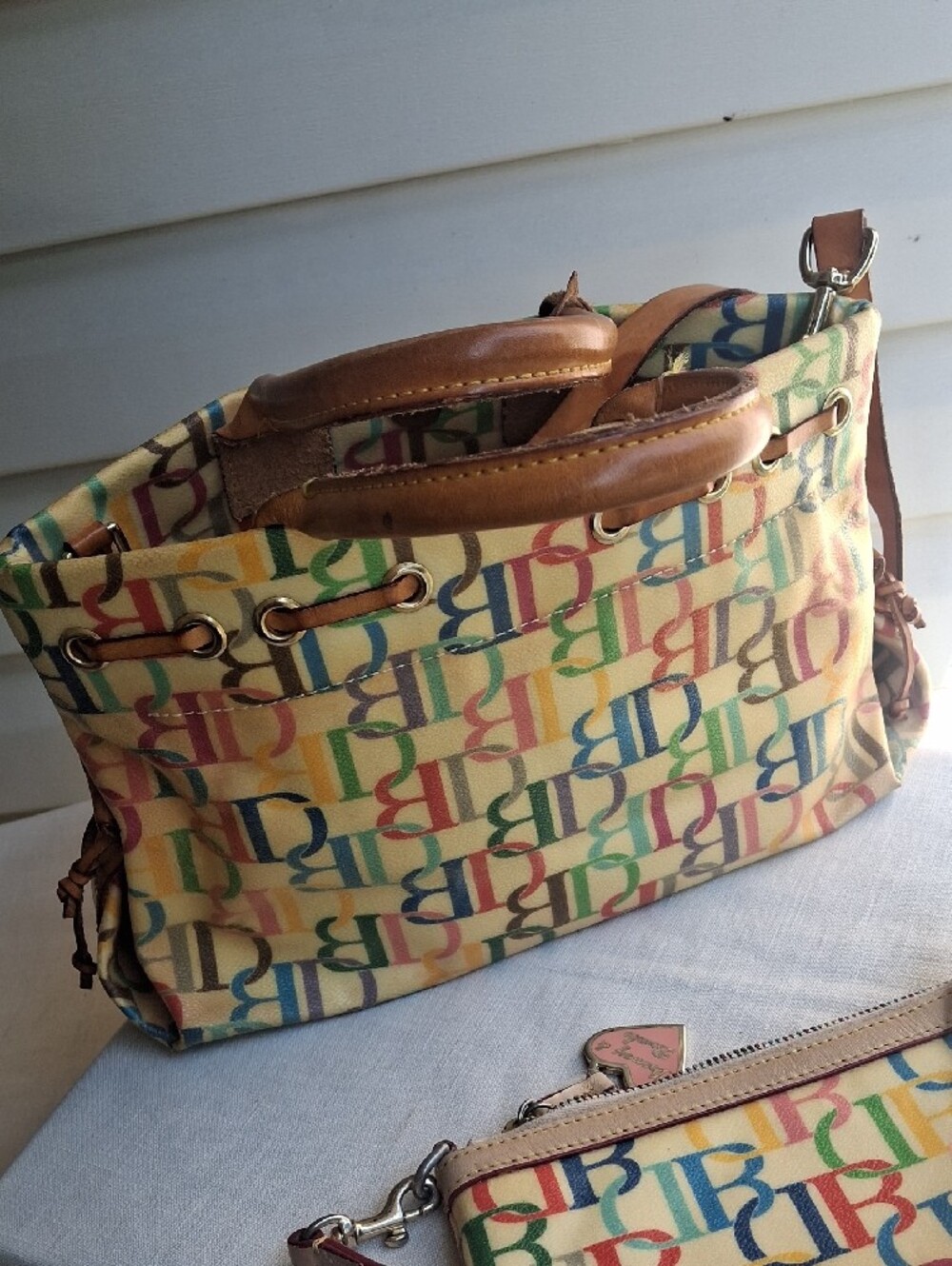 Dooney & Bourke Multicolor Logo Purse And Wristlet Bag - Picture 3 of 12